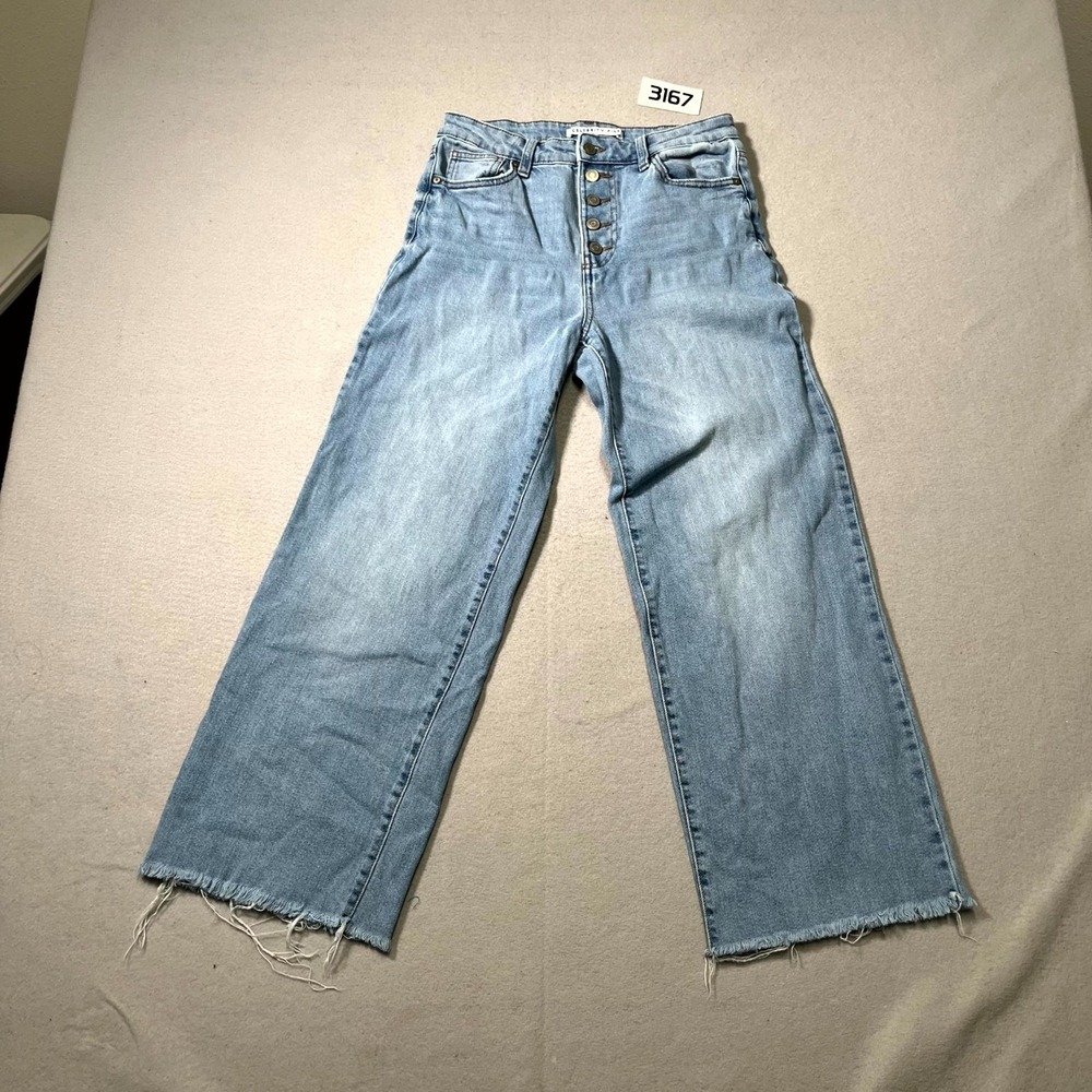 Celebrity Pink Jeans Womens 5/27 Blue Denim Light Wash Button‎ Fly Wide Leg